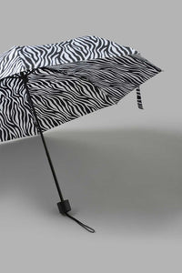 Redtag-Black-Zebra-Prints-3-Fold-Umbrella-Umbrellas-Travel-Accessories-