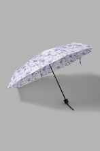 Load image into Gallery viewer, Redtag-Purple-Floral-Prints-3-Fold-Umbrella-Umbrellas-Travel-Accessories-
