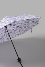 Load image into Gallery viewer, Redtag-Purple-Floral-Prints-3-Fold-Umbrella-Umbrellas-Travel-Accessories-

