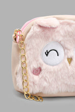 Load image into Gallery viewer, Redtag-Pink-Character-Faux-Fur-Cross-Body-Bag-Cross-Body-Bags-Girls-
