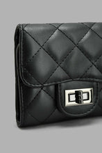 Load image into Gallery viewer, Redtag-Black-Quilted-Purse-Purses-Girls-
