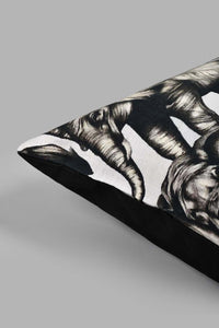 Redtag-Grey-And-Black-Elephant-Cushion-Colour:Black,-Colour:Grey,-Filter:Home-Bedroom,-HMW-BED-Cushions,-New-In,-New-In-HMW-BED,-Non-Sale,-S22A,-Section:Homewares-Home-Bedroom-