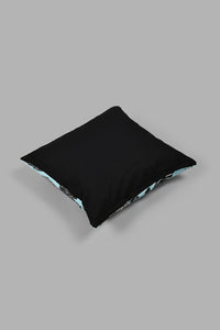 Redtag-Teal-And-Black-Zebra-Cushion-Colour:Black,-Colour:Teal,-Filter:Home-Bedroom,-HMW-BED-Cushions,-New-In,-New-In-HMW-BED,-Non-Sale,-S22A,-Section:Homewares-Home-Bedroom-