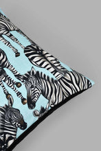 تنزيل الصورة على معرض الصور، Redtag-Teal-And-Black-Zebra-Cushion-Colour:Black,-Colour:Teal,-Filter:Home-Bedroom,-HMW-BED-Cushions,-New-In,-New-In-HMW-BED,-Non-Sale,-S22A,-Section:Homewares-Home-Bedroom-
