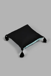 Redtag-Teal-And-Black-Zebra-Print-Cushion-Colour:Black,-Colour:Teal,-Filter:Home-Bedroom,-HMW-BED-Cushions,-New-In,-New-In-HMW-BED,-Non-Sale,-S22A,-Section:Homewares-Home-Bedroom-