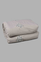 Load image into Gallery viewer, Redtag-Grey-Floral-7-Piece-Embroidery-Comforter-Set-
(King-Size)-Comforters-Home-Bedroom-
