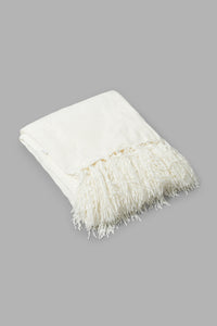 Redtag-Ivory-Chenille-Throw-With-Beaded-Fringe-Throws-Home-Bedroom-