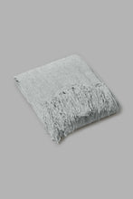 تنزيل الصورة على معرض الصور، Redtag-Grey-Chenille-Throw-With-Fringe-Throws-Home-Bedroom-
