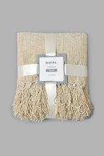 Load image into Gallery viewer, Redtag-Beige-Chenille-Throw-With-Beaded-Fringe-Throws-Home-Bedroom-
