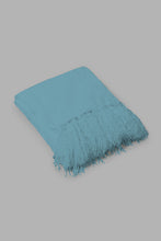 تنزيل الصورة على معرض الصور، Redtag-Teal-Chenille-Throw-With-Beaded-Fringe-Throws-Home-Bedroom-
