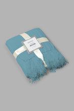 تنزيل الصورة على معرض الصور، Redtag-Teal-Chenille-Throw-With-Beaded-Fringe-Throws-Home-Bedroom-
