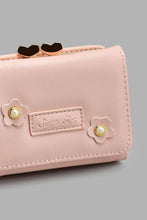 Load image into Gallery viewer, Redtag-Pink-Floral-And-Pearl-Embellished-Purse-Purses-Girls-
