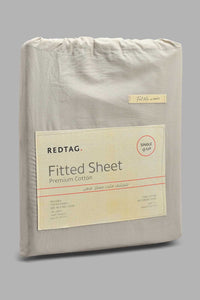 Redtag-Grey-Cotton-Fitted-Sheet-
(Single-Size)-Fitted-Sheets-Home-Bedroom-