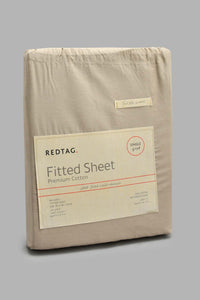 Redtag-Beige-Cotton-Fitted-Sheet-
(Single-Size)-Fitted-Sheets-Home-Bedroom-