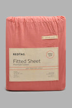 Load image into Gallery viewer, Redtag-Pink-Cotton-Fitted-Sheet-
(Single-Size)-Fitted-Sheets-Home-Bedroom-
