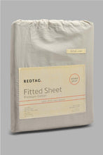 Load image into Gallery viewer, Redtag-Grey-Cotton-Fitted-Sheet-(Double-Size)-Fitted-Sheets-Home-Bedroom-
