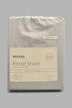 Load image into Gallery viewer, Redtag-Grey-Cotton-Fitted-Sheet-(Double-Size)-Fitted-Sheets-Home-Bedroom-
