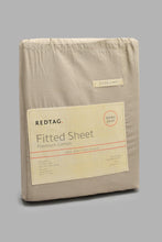 Load image into Gallery viewer, Redtag-Beige-Cotton-Fitted-Sheet-(Double-Size)-Fitted-Sheets-Home-Bedroom-
