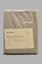 Load image into Gallery viewer, Redtag-Beige-Cotton-Fitted-Sheet-(Double-Size)-Fitted-Sheets-Home-Bedroom-
