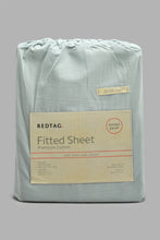 تنزيل الصورة على معرض الصور، Redtag-Teal-Cotton-Fitted-Sheet-(Double-Size)-Fitted-Sheets-Home-Bedroom-
