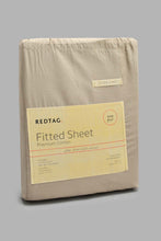 Load image into Gallery viewer, Redtag-Beige-Cotton-Fitted-Sheet-
(King-Size)-Fitted-Sheets-Home-Bedroom-
