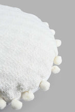 Load image into Gallery viewer, Redtag-White-Round-Pom-Pom-Cushion-Cushions-Home-Bedroom-
