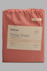 Redtag-Pink-Cotton-Fitted-Sheet-
(Single-Size)-Category:Fitted-Sheets,-Colour:Pink,-Filter:Home-Bedroom,-HMW-BED-Fitted-Sheets,-New-In,-New-In-HMW-BED,-Non-Sale,-S22C,-Section:Homewares-Home-Bedroom-