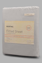 Load image into Gallery viewer, Redtag-Grey-Cotton-Fitted-Sheet-(Double-Size)-Fitted-Sheets-Double-Size-Home-Bedroom-
