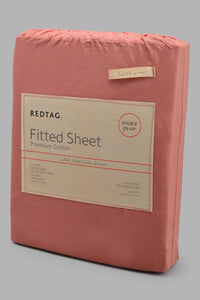 Redtag-Pink-Cotton-Fitted-Sheet-(Double-Size)-Fitted-Sheets-Double-Size-Home-Bedroom-