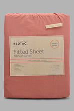 Load image into Gallery viewer, Redtag-Pink-Cotton-Fitted-Sheet-(Double-Size)-Fitted-Sheets-Double-Size-Home-Bedroom-
