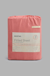 Redtag-Pink-Cotton-Fitted-Sheet-(Super-King-Size)-Category:Fitted-Sheets,-Colour:Pink,-Filter:Home-Bedroom,-HMW-BED-Fitted-Sheets,-New-In,-New-In-HMW-BED,-Non-Sale,-S22C,-Section:Homewares-Home-Bedroom-