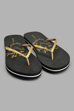 Load image into Gallery viewer, Redtag-Gold-Slogan-Flip-Flop-Flip-Flops-Women&#39;s-
