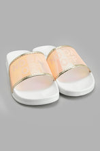 Load image into Gallery viewer, Redtag-Pink-Mesh-Slogan-Slide-Flip-Flops-Women&#39;s-

