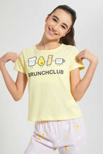 Load image into Gallery viewer, Yellow And White Bruchclub Pajama Set (2 Piece)
