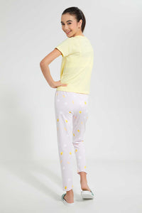 Yellow And White Bruchclub Pajama Set (2 Piece)