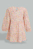 Redtag-Lilac-L/S-Floral-Printed-Knit-Dress-Dresses-Infant-Girls-3 to 24 Months