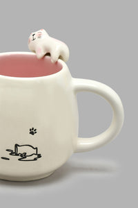 Redtag-Pink-Cat-Mug-Mugs-Home-Dining-