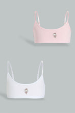 Load image into Gallery viewer, Redtag-White/Pink-Bunny-Print-Bra-(2-Pack)-365,-Colour:Assorted,-ESS,-Filter:Senior-Girls-(9-to-14-Yrs),-GSR-Bras,-New-In,-New-In-GSR,-Non-Sale,-Section:Kidswear-Senior-Girls-9 to 14 Years
