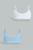 White And Blue Seamless Bra (Pack of 2)