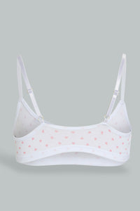 Redtag-Pink/Grey/White-Bra-(3-Pack)-Non-Padded-Senior-Girls-9 to 14 Years