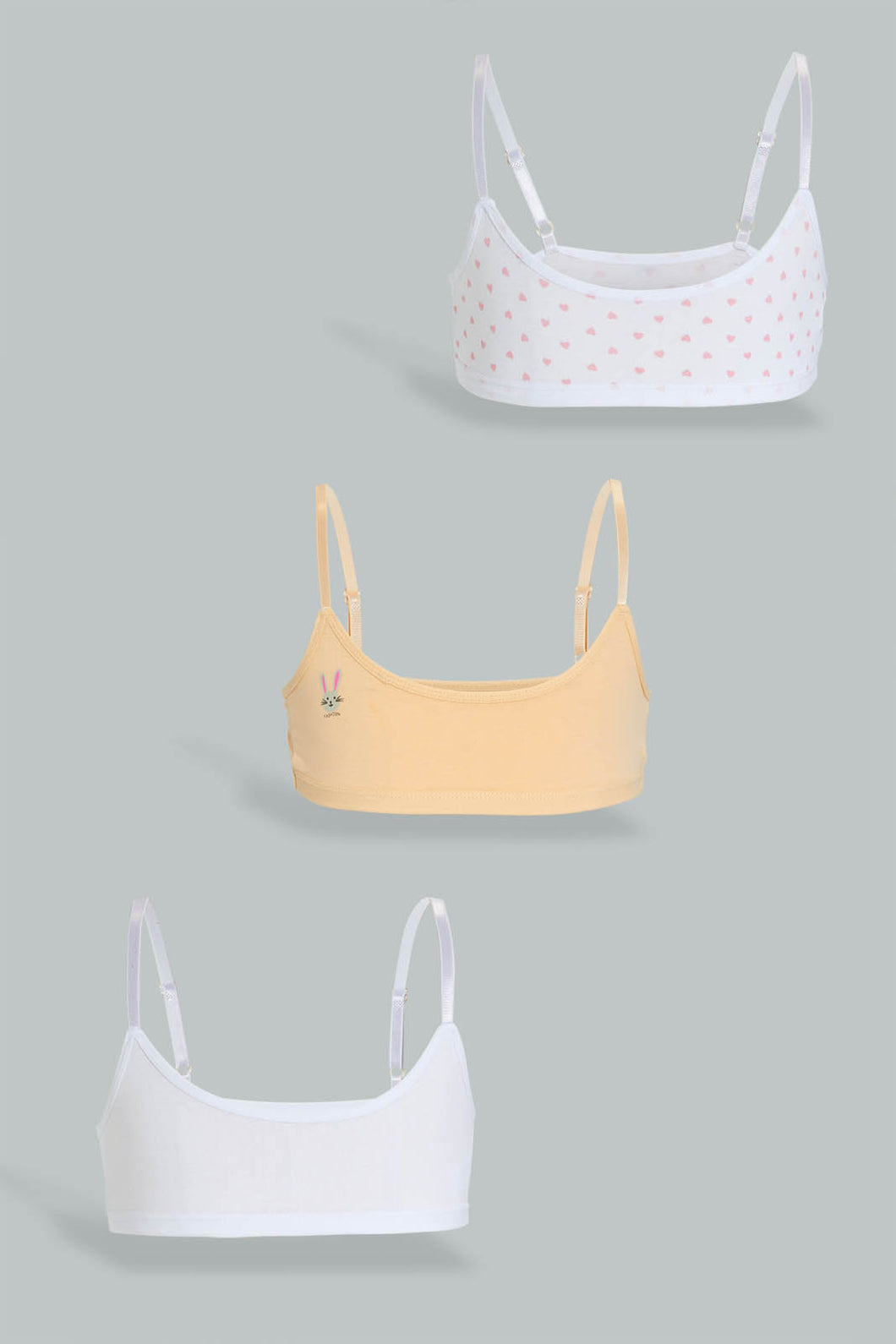 Redtag-Pink/Grey/White-Bra-(3-Pack)-365,-Colour:Assorted,-ESS,-Filter:Senior-Girls-(9-to-14-Yrs),-GSR-Bras,-New-In,-New-In-GSR,-Non-Sale,-Section:Kidswear-Senior-Girls-9 to 14 Years