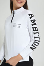 تنزيل الصورة على معرض الصور، Redtag-White-High-Neck-Sweatshirt-Active-Sweatshirts-Senior-Girls-9 to 14 Years
