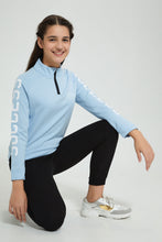 Load image into Gallery viewer, Redtag-Lt-Blue-High-Neck-Sweatshirt-Active-Sweatshirts-Senior-Girls-9 to 14 Years
