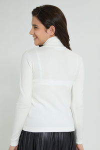 Redtag-White-Turtle-Neck-Pullover-Jumpers-Senior-Girls-9 to 14 Years