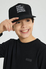 تنزيل الصورة على معرض الصور، Redtag-Black-Rubber-Patch-Embelished-Cap-Caps-Boys-
