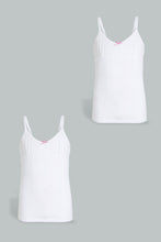 Load image into Gallery viewer, Redtag-White-X-White-Vest-(2Pack)-Vests-Senior-Girls-9 to 14 Years
