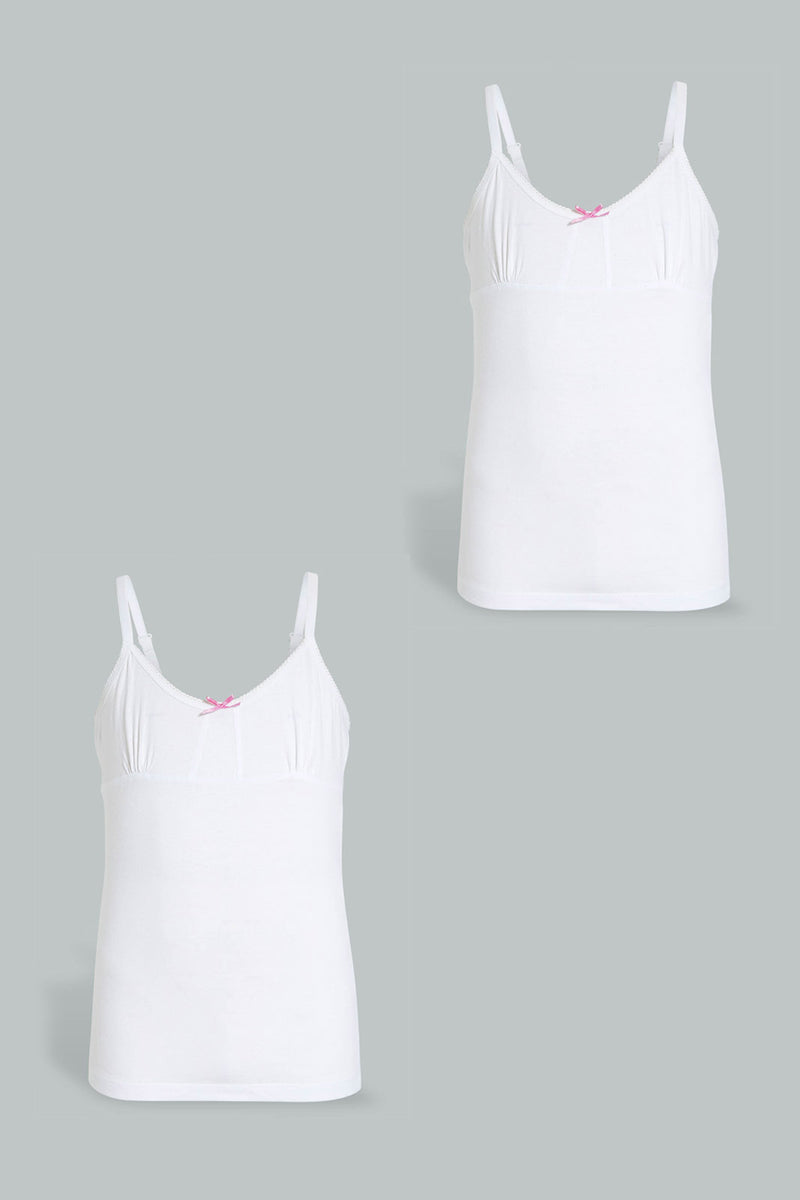 Redtag-White-X-White-Vest-(2Pack)-Vests-Senior-Girls-9 to 14 Years