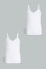 Redtag-White-X-White-Vest-(2Pack)-Vests-Senior-Girls-9 to 14 Years