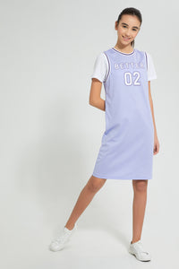 Redtag-Purple-Sports-Dress-Dresses-Senior-Girls-9 to 14 Years