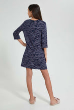 Load image into Gallery viewer, Redtag-Navy-Ditsy-Print-Nigth-Dress-Nightshirts-Senior-Girls-9 to 14 Years
